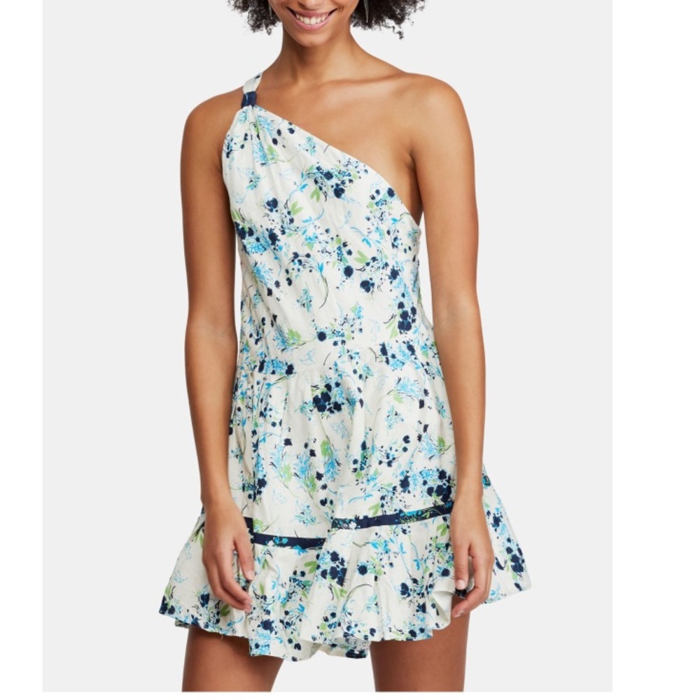 FREE PEOPLE Womens White Floral Mini Dress